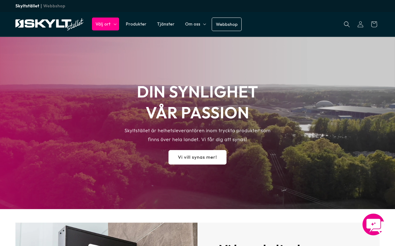 Skärmdump av Skyltstället